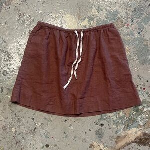 Free People Linen Blend Drawstring Mini Skirt Size Small